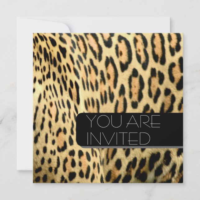 Leopardpunkter Inbjudningar (Framsida)