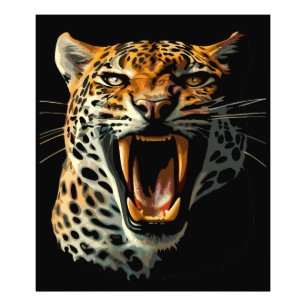 Leopards avrinningsanfall fototryck