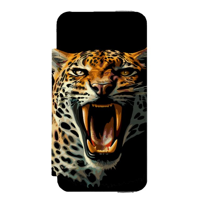 Leopards avrinningsanfall incipio iPhone wallet skal (Folio Framsidan)