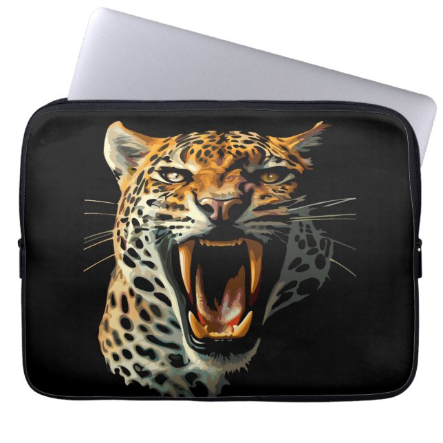 Leopards avrinningsanfall laptop fodral (Framsidan)