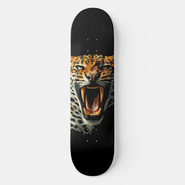 Leopards avrinningsanfall mini skateboard bräda 18,5 cm (Framsida)