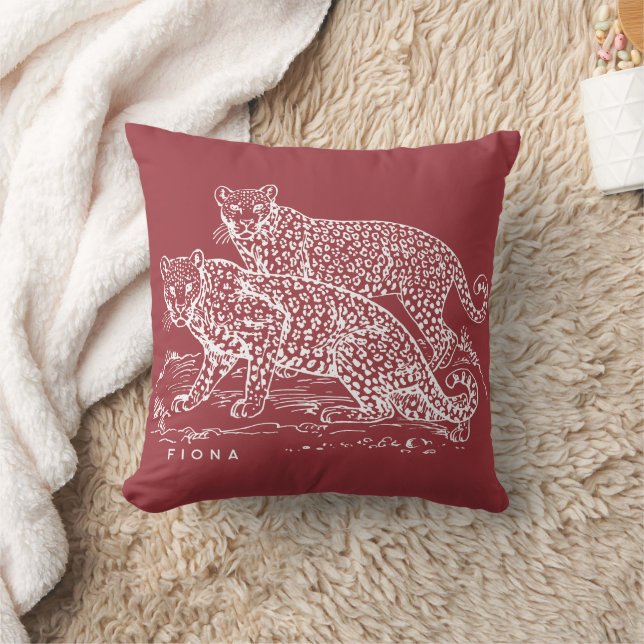 Leopards Burnt Sienna Dekorativ kudde (Filt)