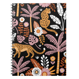Leopards Handflatan Vintage Seamless Mönster Anteckningsbok
