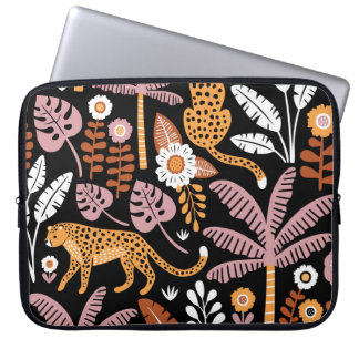 Leopards Handflatan Vintage Seamless Mönster Laptop Fodral