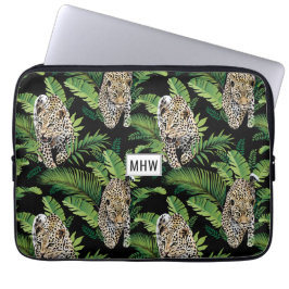 Leopards Mönster anpassningsbar monogram laptop sl Laptop Fodral
