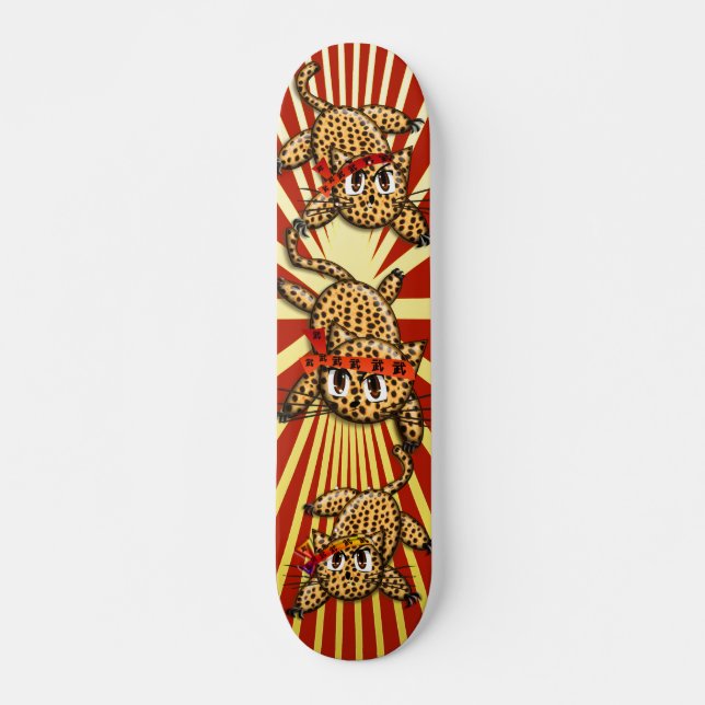 Leopards Pride Samurai Kittys Skateboard Bräda 21,5 Cm (Framsida)