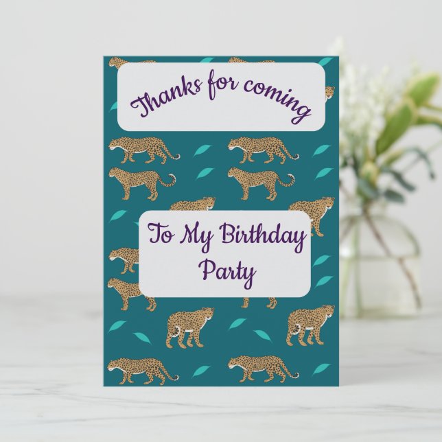 Leopards Thank you Card Inbjudningar (Stående Fram)