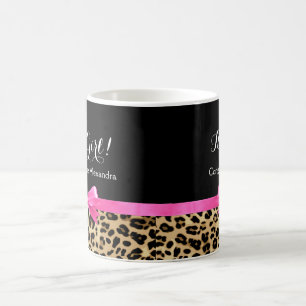 Leopardshock rosa bugar dess en flickaSafaribaby Kaffemugg