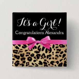 Leopardshock rosa bugar dess en flickaSafaribaby Knapp
