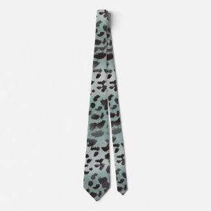 Leopardskinn i apelsinblått hav slips