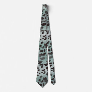 Leopardskinn i apelsinblått hav slips