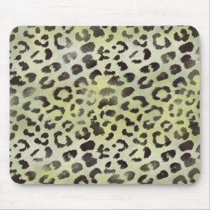 Leopardskinn i limegrönt musmatta