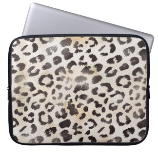 Leopardskinn i Tangerine Elfenben Laptop Fodral