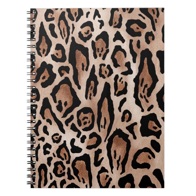 Leopardskinn: sömlös mönster. anteckningsbok (Framsidan)