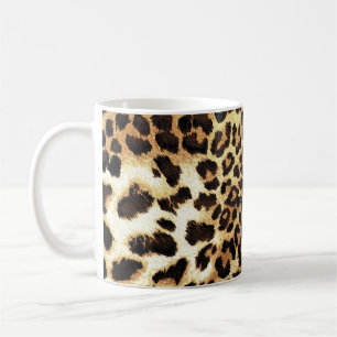 Leopardskinn, sömlös utformning av mönster. kaffemugg