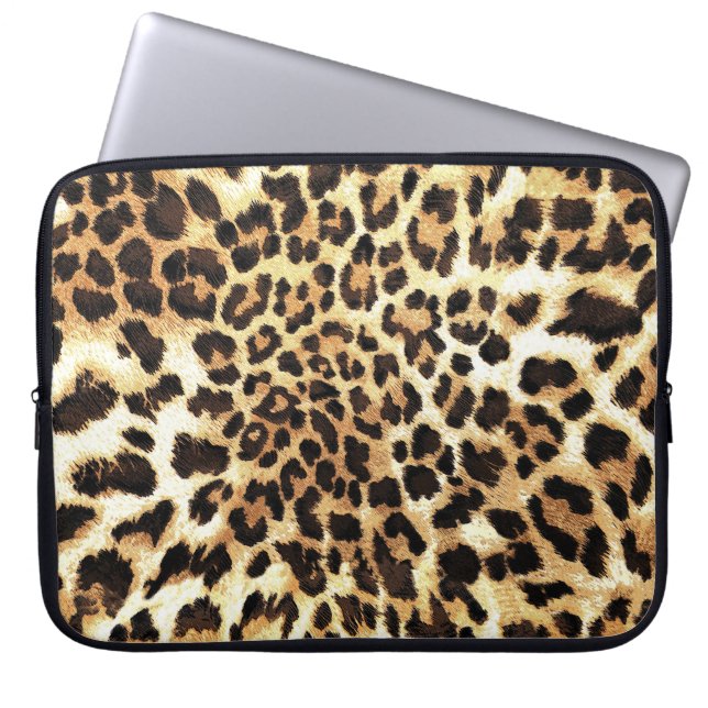 Leopardskinn, sömlös utformning av mönster. laptop fodral (Framsidan)