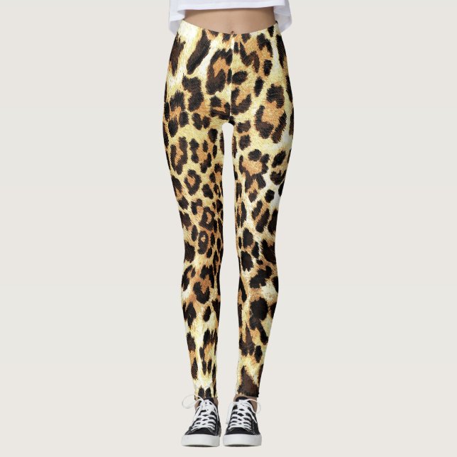 Leopardskinn, sömlös utformning av mönster. leggings (Framsida)