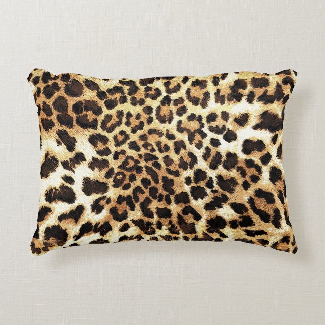 Leopardskinn, sömlös utformning av mönster. prydnadskudde (Framsidan)