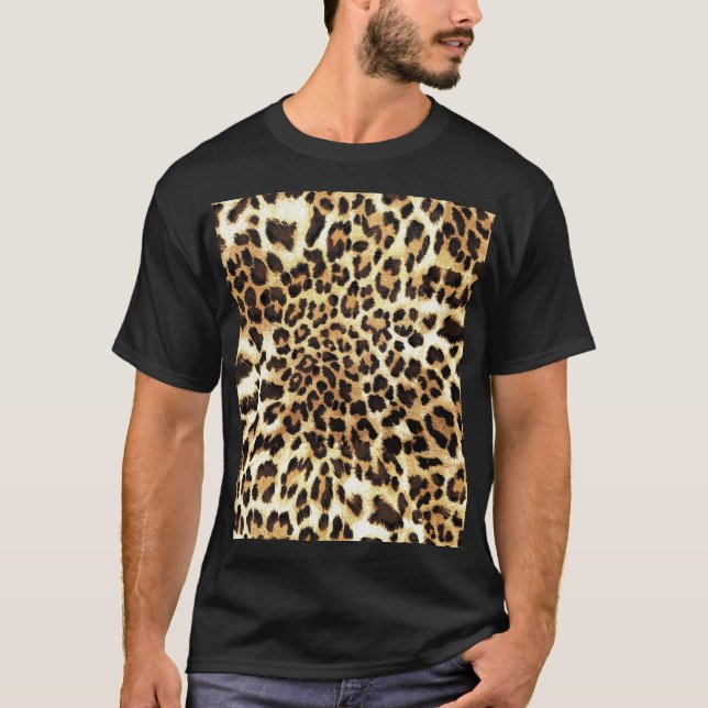Leopardskinn, sömlös utformning av mönster. t shirt (Framsida)