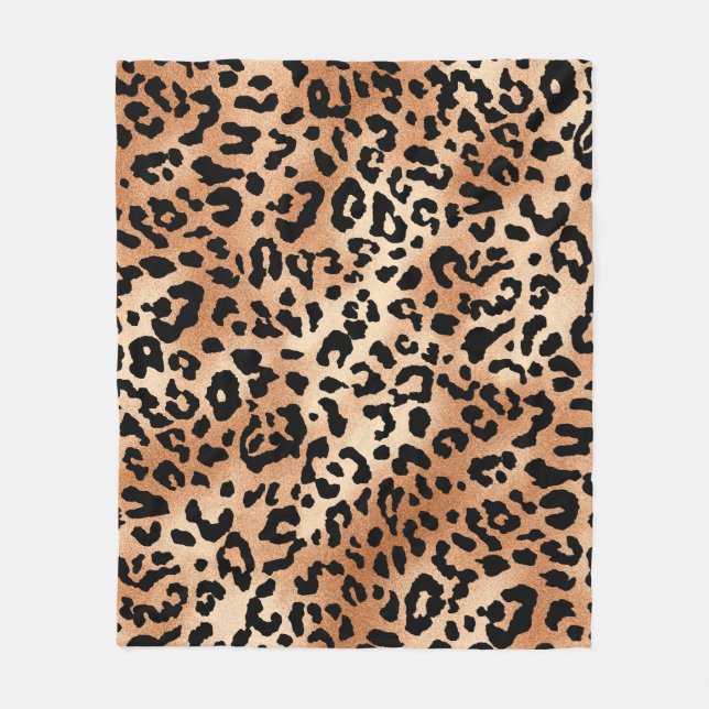 leopardskinn. Utformning av snyggt med leopard Fleecefilt (Framsidan)