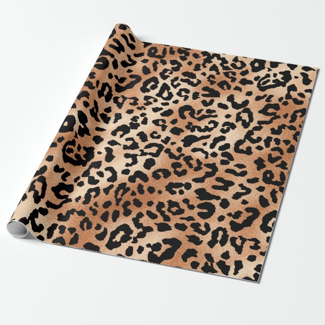 leopardskinn. Utformning av snyggt med leopard Presentpapper (Utrullad)