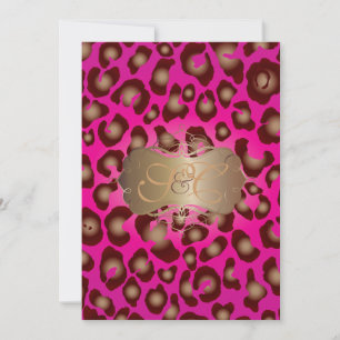 Leopardspets + pärlvridning/vintage/shock rosa inbjudningar