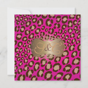 Leopardspets + pärlvridning/vintage/shock rosa inbjudningar