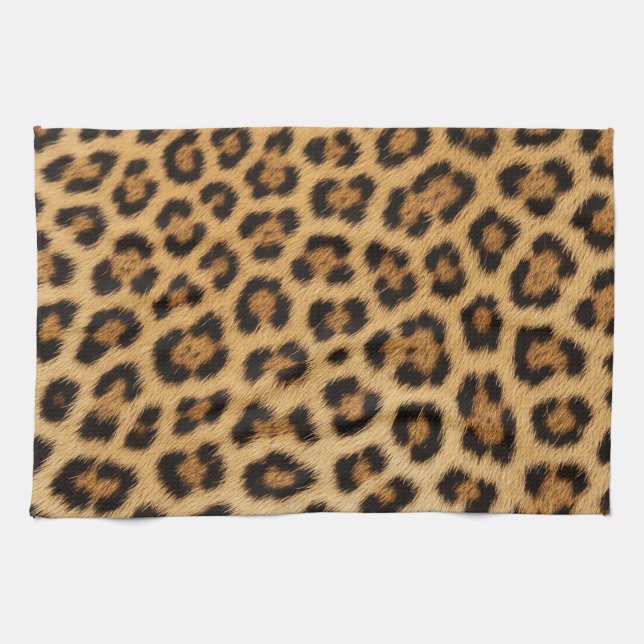 leopardstruktur päls skinn läder djurtryck mönster kökshandduk (Horisontell)