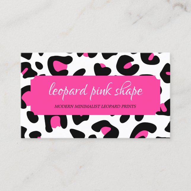 Leopardstruktur Rosa Form Ram Visitkort (Framsida)