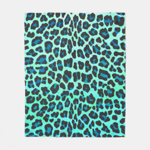 Leopardsvart och krickatryck fleecefilt
