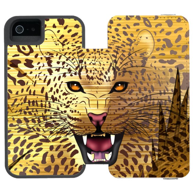 Leopardterritorium 1 incipio iPhone wallet skal (Folio Öppen)