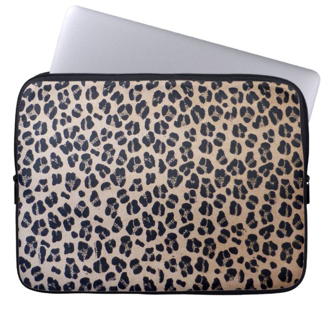 Leopardtryck 13" Neoprenelaptop sleeve (Framsidan)