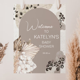 Leopardtryck Baby Shower eller Bröllops Shower Sky Poster