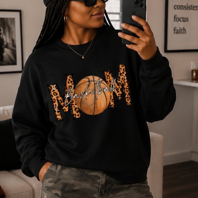 Leopardtryck Basketmamma, Idrottare # och Namn T Shirt (Skapare uppladdad)