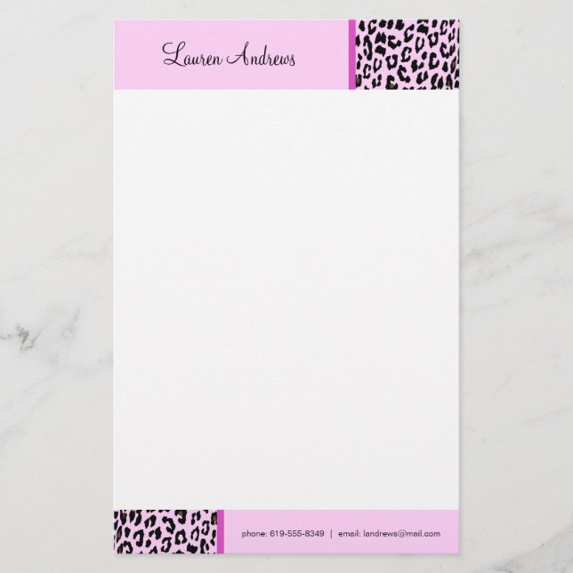 Leopardtryck Brevpapper (Framsida)
