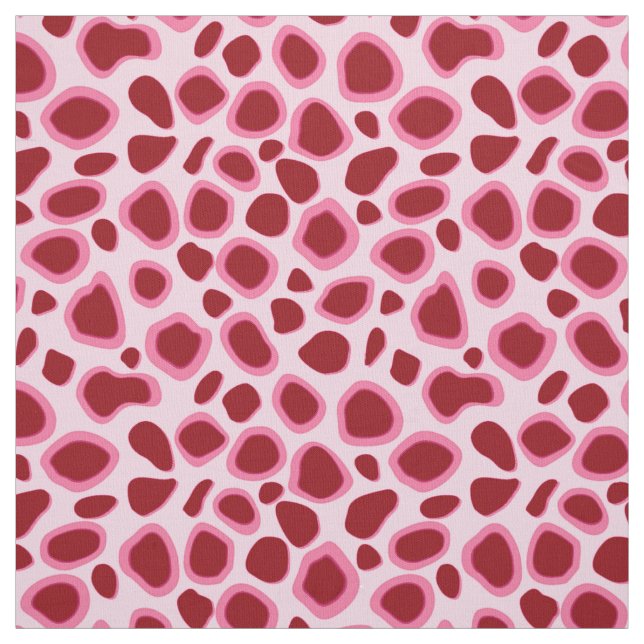 Leopardtryck - Burgundy och rosor Tyg (Provkarta)