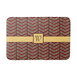Leopardtryck Chevron Badrumsmattor