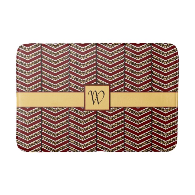 Leopardtryck Chevron Badrumsmattor (Framsidan)