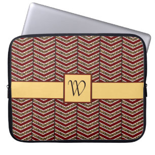 Leopardtryck Chevron Datorfodral