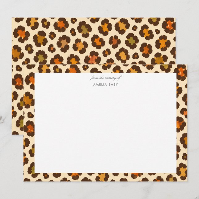 Leopardtryck halloween Baby shower kort (Fram/baksida)