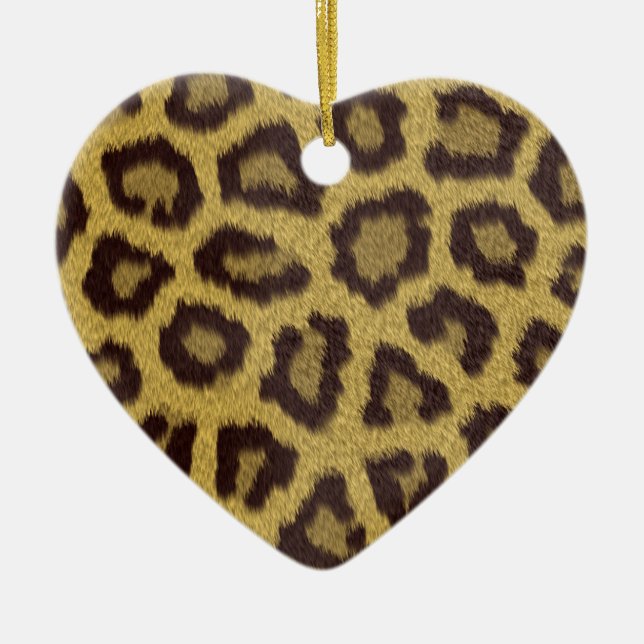 Leopardtryck Julgransprydnad Keramik (Framsidan)