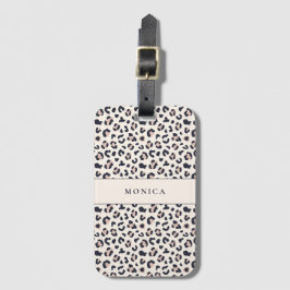 Leopardtryck rosa anpassat namn bagagebricka