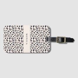 Leopardtryck rosa anpassat namn bagagebricka