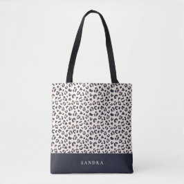 Leopardtryck rosa anpassat namn tygkasse