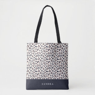 Leopardtryck rosa anpassat namn tygkasse