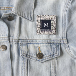 Leopardtryck rosa monogram knapp