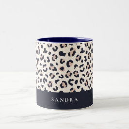 Leopardtryck rosa Två-Tonad mugg