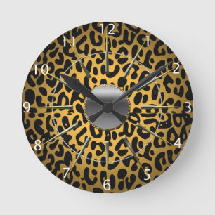 Leopardtryck Rund Klocka