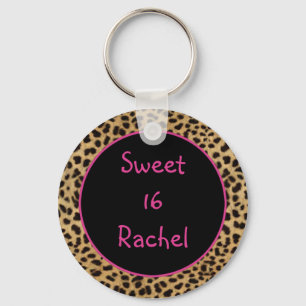 Leopardtryck söta 16 Keychain Nyckelring