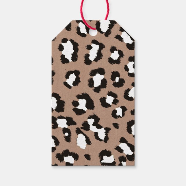 Leopardtryck Tack Gåva Etikett (Framsidan)
